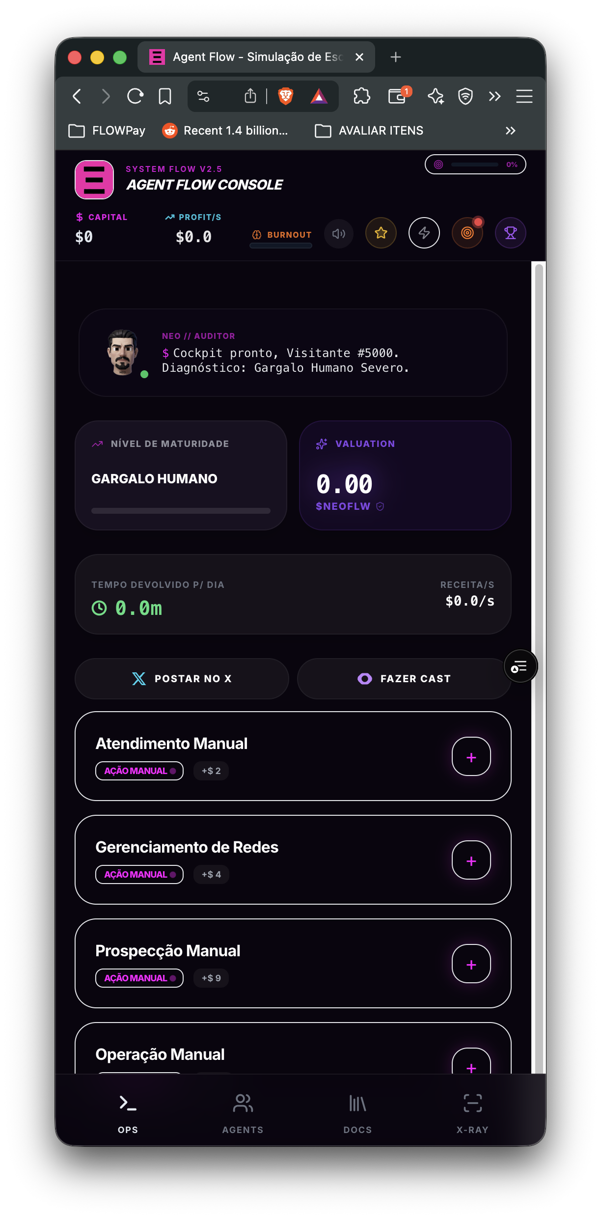 Agent Flow Console — Dashboard de Automação